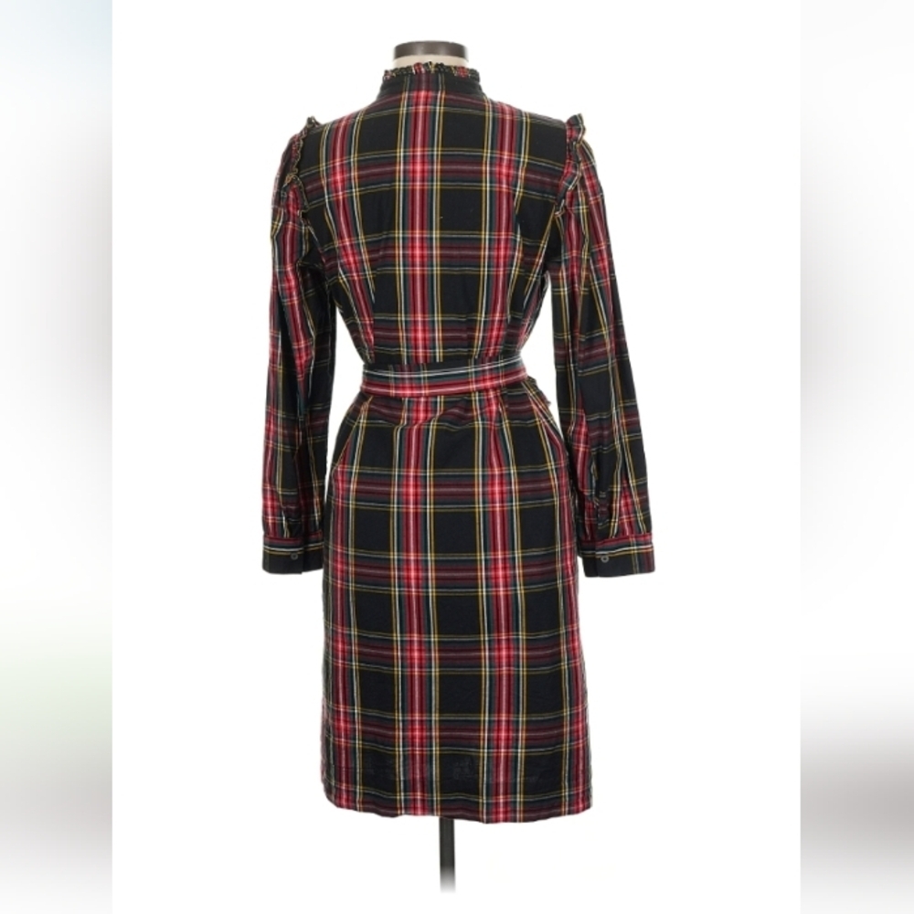J.Crew Factory Black Plaid Flannel Shirtdress 8 $70 Retail - Picture 4 of 9